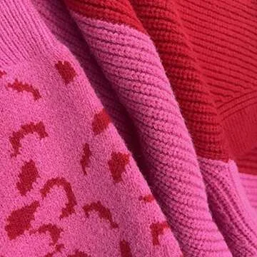 Trendy Women’s V Neck Color Block Sweater Pullover