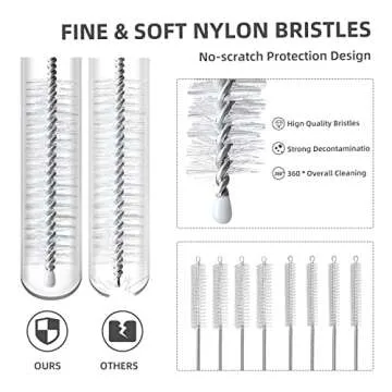 Hiware Straw Cleaner Brush Set: 8-Piece Durable Cleaning Kit