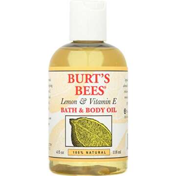 Burt's Bees 100% Natural Lemon and Vitamin E Body and Bath Oil - 4 Ounce Bottle