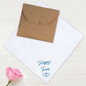 Happy Tears Handkerchief for Brides and Parents on Wedding Day