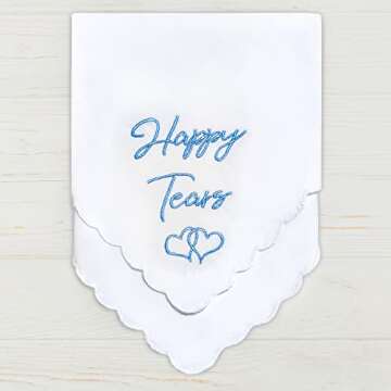 Happy Tears Handkerchief for Brides and Parents on Wedding Day
