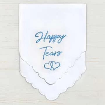 Happy Tears Handkerchief for Brides and Parents on Wedding Day