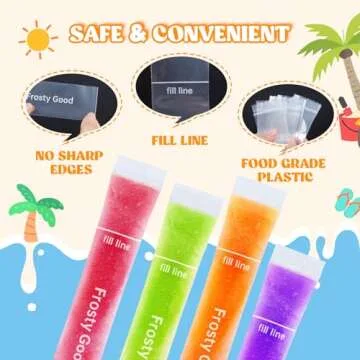 Jadairy 150 Disposable Ice Popsicle Mold Bags - Fun Treats