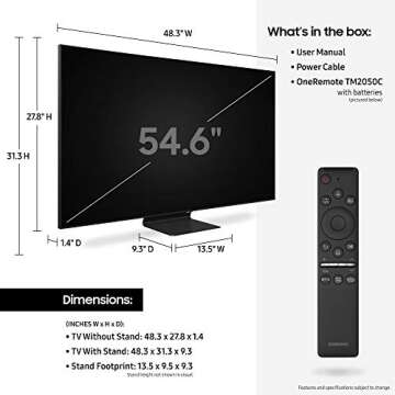 SAMSUNG 55-Inch Class QLED 4K UHD Q90T Series Quantum HDR Smart TV w/Ultra Viewing Angle, Adaptive Picture, Gaming Enhancer, Alexa Built-in (QN55Q90TDFXZA)