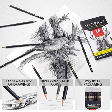 MARKART 14-Piece Professional Drawing Pencil Set - Artists' Choice