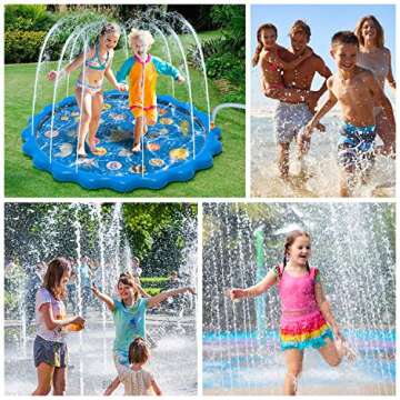 MOZOOSON Splash Pad for Kids Sprinkler Outdoor Inflatable Water Toys for Toddler Kids 3 Year Old, Slip n Slide for Girls Boys ,Outside Wading Pool for Learning Toys