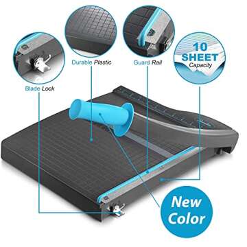 Swingline Guillotine Paper Cutter Heavy Duty, 12 Inch Paper Cutting Board with Guard Rail, Blade Lock, Cuts Up to 10 Sheets, Professional Manual Paper Cutter Trimmer for Scrapbooking, Crafts & Photo.
