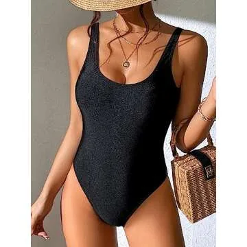 Trendy Retro High Cut One Piece Swimsuit for Women