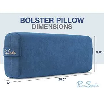 Pure Siesta Bolster Pillow for Restorative Yoga | 2 Luxurious eco-Suede Pillow Covers with Carry Handle | Supportive Rectangular Yoga Bolster | Includes Carry case