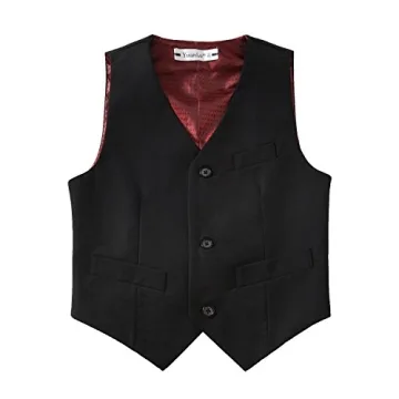 YuanLu Boys' Formal Suit Set - Size 7 - Black & White