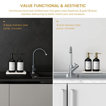 Elegant Glass Soap Dispenser Set for Kitchen and Bathroom