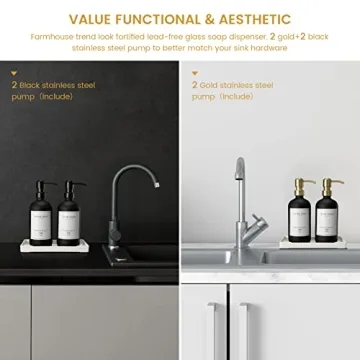 Elegant Glass Soap Dispenser Set for Kitchen and Bathroom