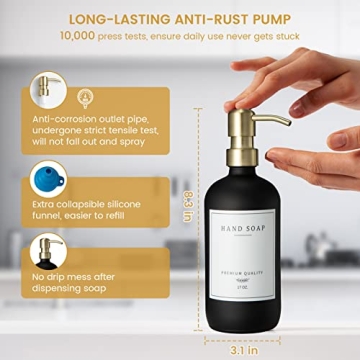 Elegant Glass Soap Dispenser Set for Kitchen and Bathroom