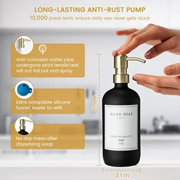 Elegant Glass Soap Dispenser Set for Kitchen and Bathroom