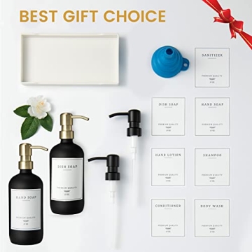 Elegant Glass Soap Dispenser Set for Kitchen and Bathroom