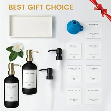 Elegant Glass Soap Dispenser Set for Kitchen and Bathroom