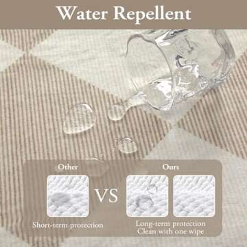 Beeiva Checkered Hallway Runner Rug - Washable Non-Slip Carpet