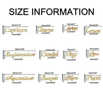 WOKOTO 48Pcs Zodiac Signs And Zodiac Letters Nail Charms For Nail Art 3D Zodiac Charms Gold And Silver Zodiac Nail Art Jewelrys For Jewelrys Making Nail Art Decorations For Acrylic Nails