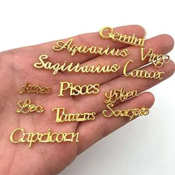 WOKOTO 48Pcs Zodiac Signs And Zodiac Letters Nail Charms For Nail Art 3D Zodiac Charms Gold And Silver Zodiac Nail Art Jewelrys For Jewelrys Making Nail Art Decorations For Acrylic Nails