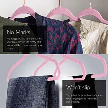 Premium Velvet Hangers with Rosegold Hooks - 30 Pack