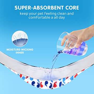 Enipoly High Absorbent Reusable Dog Diapers for Male Dogs