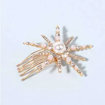 Elegant Blufly Star Hair Clip for Women with Pearl Accents