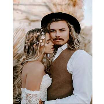 Blufly Star Hair Clips Gold Pearl Hair Clamp Crystal Hairgrip Beaded Starburst Headwear Hair Slides Hair Pin 1PC Jewelry for Women and Girl (Gold)