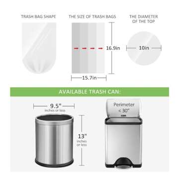 1.2 Gallon 80 Counts Strong Trash Bags Garbage Bags, Bathroom Trash Can Bin Liners, Small Plastic Ba...