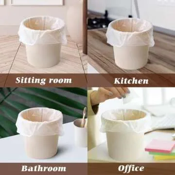 1.2 Gallon 80 Counts Strong Trash Bags Garbage Bags, Bathroom Trash Can Bin Liners, Small Plastic Bags for home office kitchen, fit 5-6 Liter, 0.8-1.6 and 1-1.5 Gal, Clear