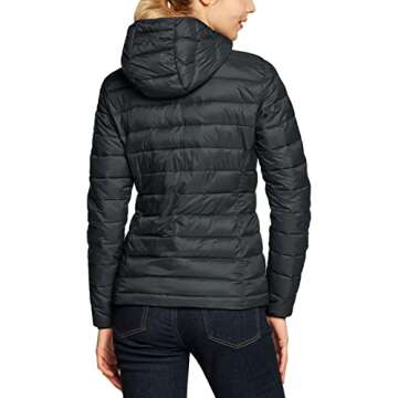 TSLA Women's Lightweight Packable Accent Puffer Jacket, Water-Resistant Winter Coat, Hoodie Packable Jacket Charcoal, X-Large