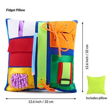 Dementia Pillow | Calming & Comforting Activities for Adults with Dementia | Fidget Pillow | Dementia Products for Elderly | Sensory Pillow | Helps with: Alzheimers, Dementia, Asperger’s & Autism