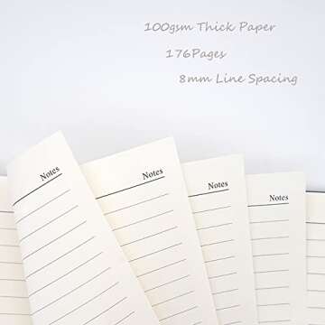 Hard Cover Journal Notebooks for Work, Professional Lined Leather Note Books for Note Taking, Meeting, Business, Office, Home, 192 Pages, 5.7 x 8.3 inch, 100gsm Thick Paper ( Khaki Beige)