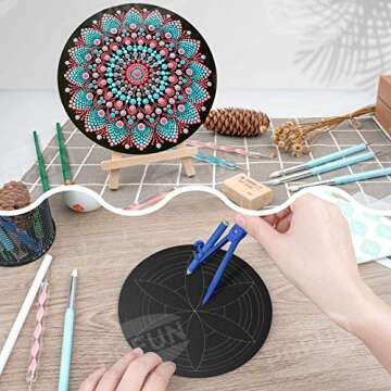 Mandala Dotting Tools Set - PGFUN 49 PCS Dot Painting Kit with Dotting Tools,Ball Stylus,Paint Tray and Brushes for Rocks Painting,Coloring,Nail Art,Drawing and Drafting