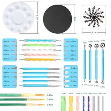 Mandala Dotting Tools Set - PGFUN 49 PCS Dot Painting Kit with Dotting Tools,Ball Stylus,Paint Tray and Brushes for Rocks Painting,Coloring,Nail Art,Drawing and Drafting
