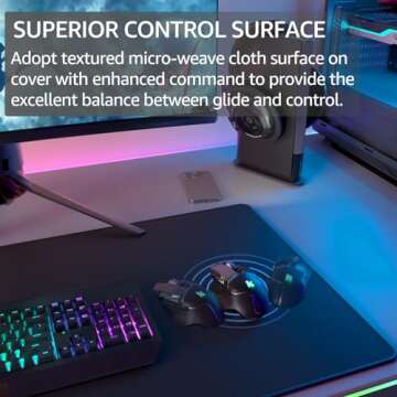 KTRIO Large Gaming Mouse Pad with Stitched Edges, Extended Mousepad with Superior Micro-Weave Cloth,...