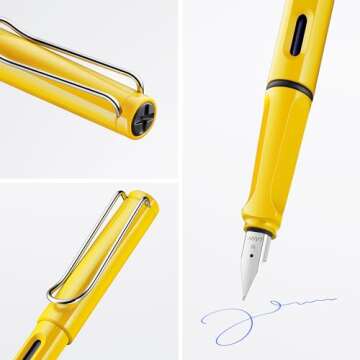 LAMY safari yellow - Fountain Pen with ergonomic grip & polished steel nib in size F - ideal for any...