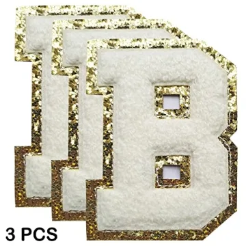 Stylish 3Pcs Glitter Iron On Letter Patches