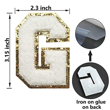 Stylish 3Pcs Glitter Iron On Letter Patches