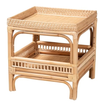 Bali & Pari Lombok Natural Rattan End Table | Elegant & Functional
