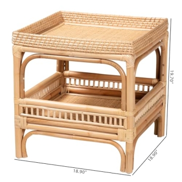 Bali & Pari Lombok Natural Rattan End Table | Elegant & Functional