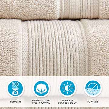 Luxurious 800GSM Cotton Bath Towel Set by Madison Park