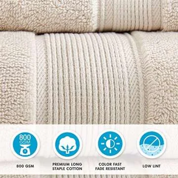 Luxurious 800GSM Cotton Bath Towel Set by Madison Park