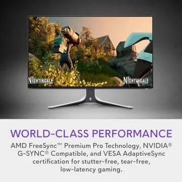 Alienware AW2723DF Gaming Monitor - 27-inch QHD (2560 x 1440) 240Hz Display (DP 1.4), 1ms Response Time, NVIDIA G-Sync, Preset OSD Modes, Height/Tilt/Swivel/Pivot Adjustability - Lunar Light