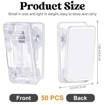 50 Pcs Self Adhesive Clips,Wall Clips for Hanging,Sticky Clips Tapestry Clips Photo Picture Poster C...