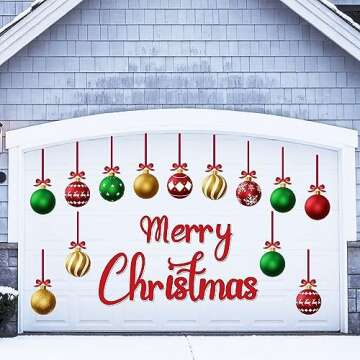 90shine 32PCS Christmas Garage Door Decorations Magnets - Merry Xmas Ball Holiday Refrigerator Fridg...