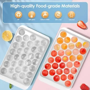 WIBIMEN Round Ice Cube Tray with Lid and Storage Bin