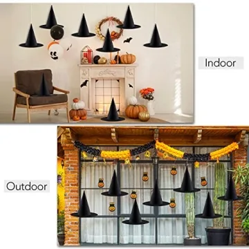 ADXCO Witch Hat Set with Hanging Rope for Halloween