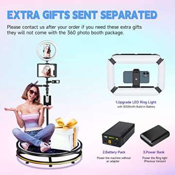 360 Photo Booth Honeycomb Box + Extra Free Battery Ring Light, YCKJNB 360 Photo Booth Machine for Pa...