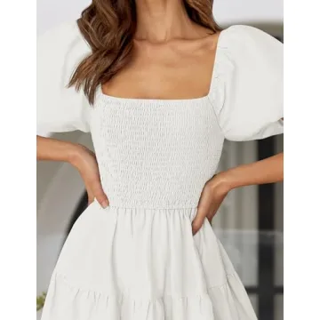 Elegant ZESICA Summer Square Neck Midi Dress for Women