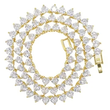 Stunning Iced Out Bling Heart Shaped Choker Necklace for Stylish Women - Perfect Valentine's Gift